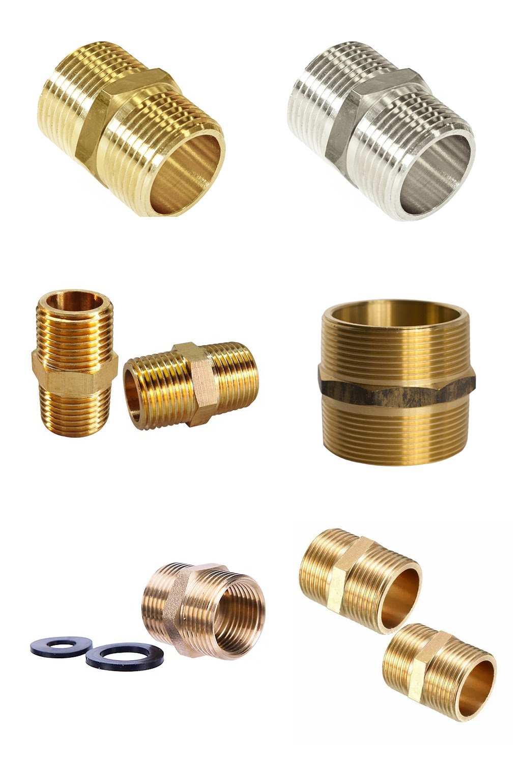 brass hex nipple
