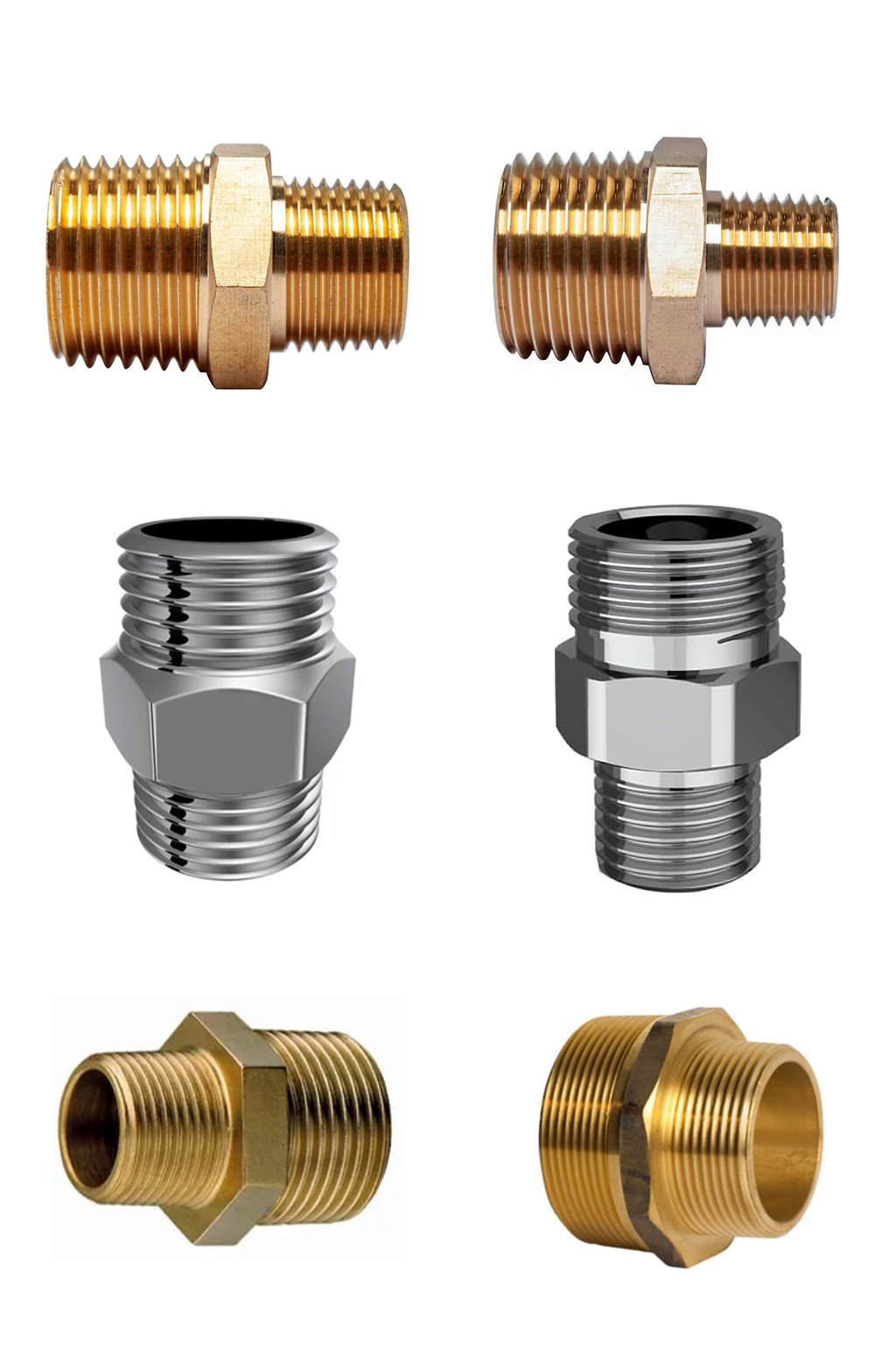 brass hex reducing nipple