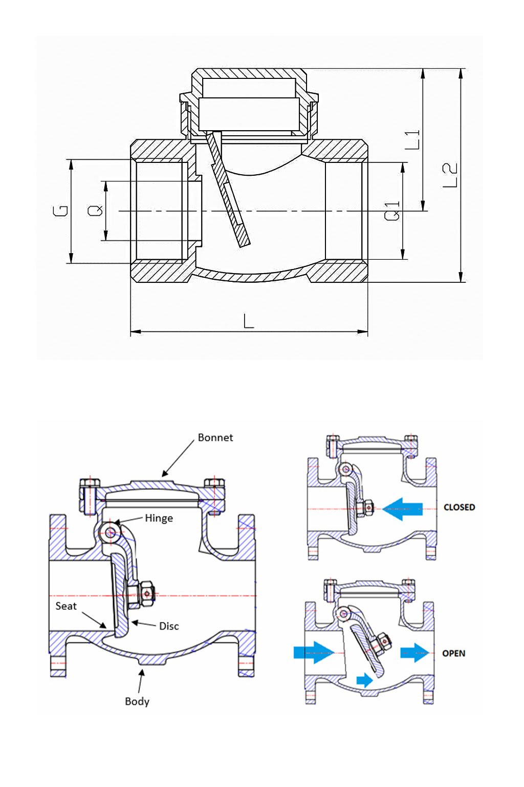 brass non return valve