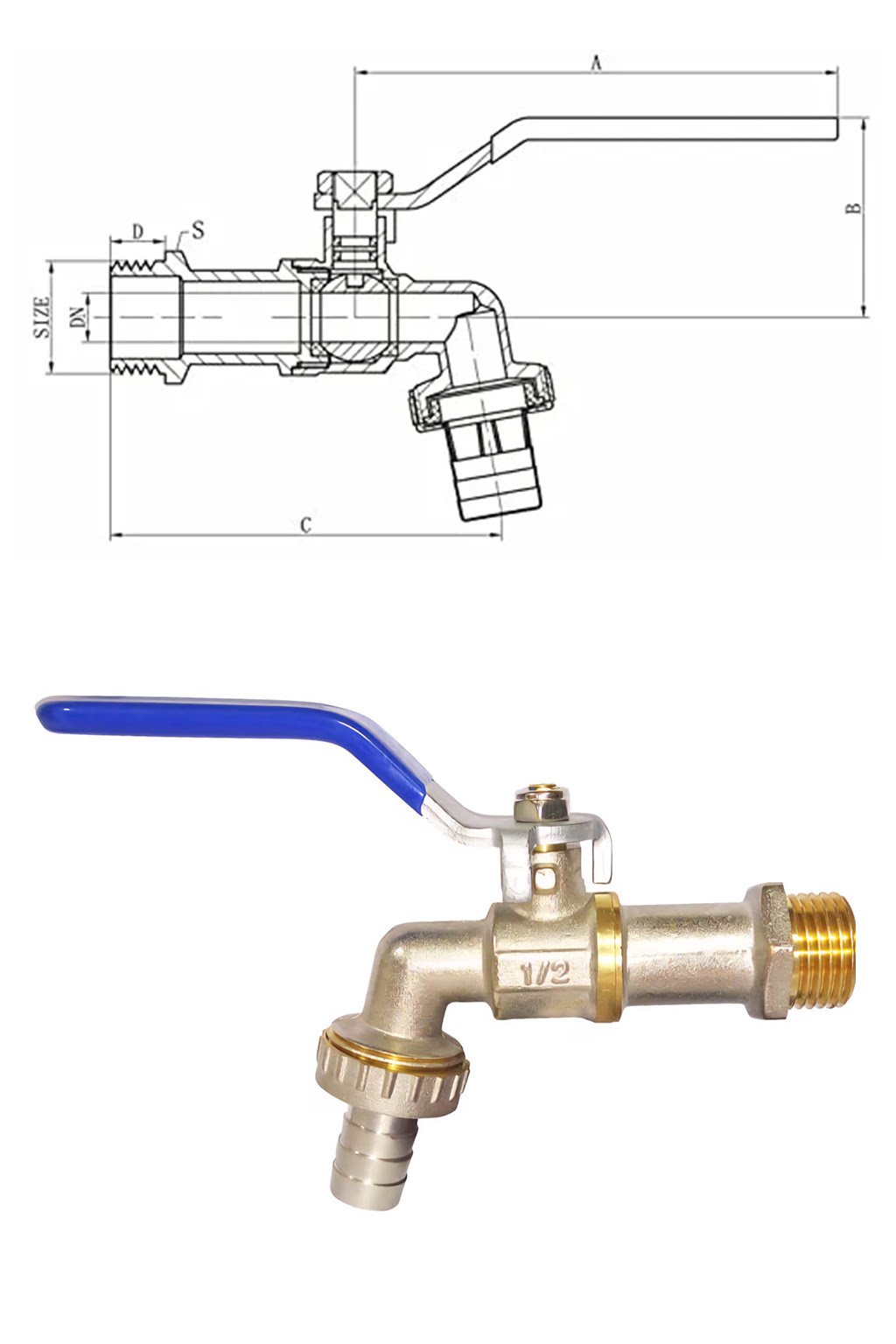 brass nozzle bib cock